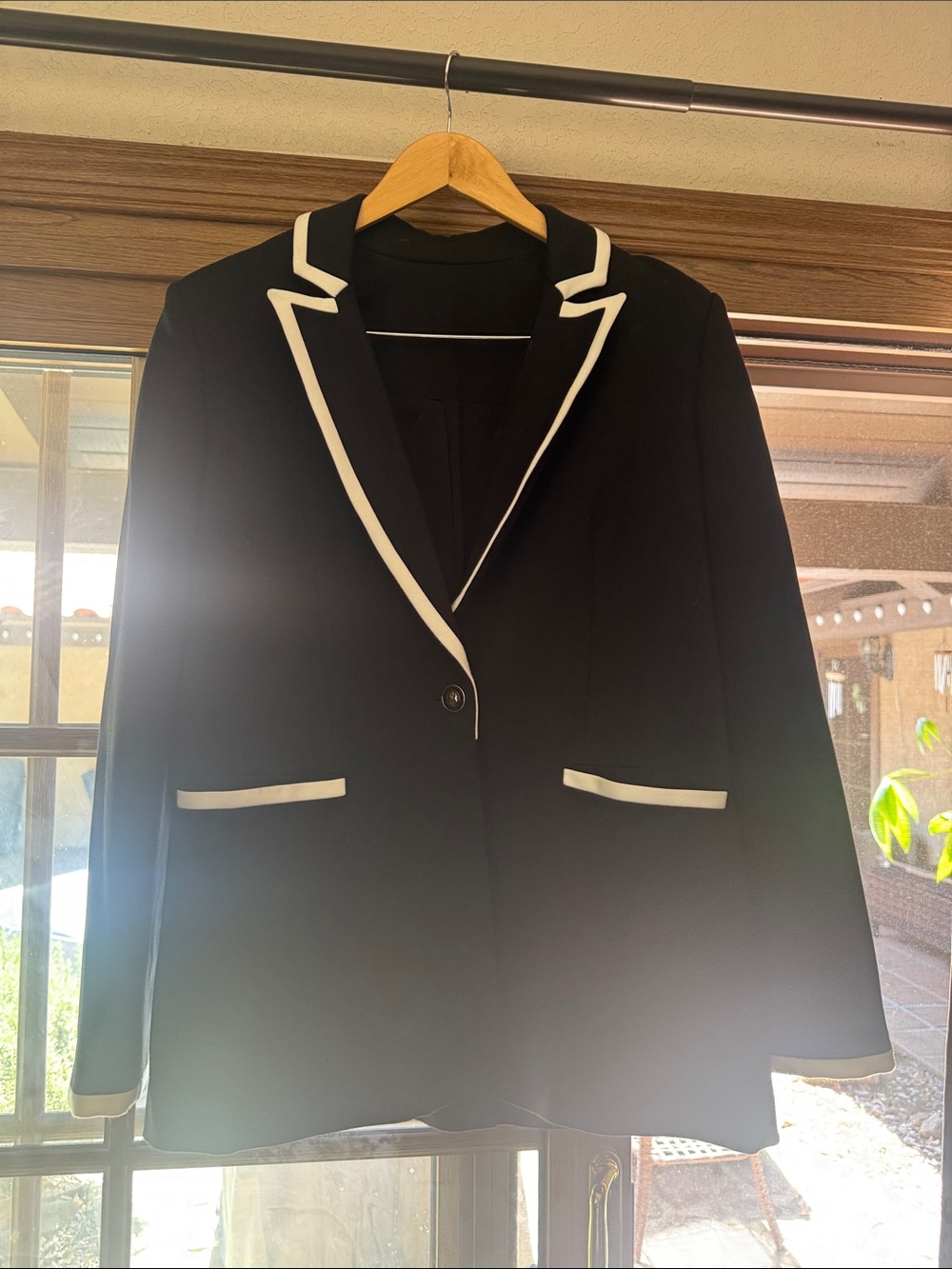 Black Blazer with White Piping